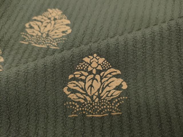 平和屋着物●上質な小紋　印伝　吉祥花文　正絹　逸品　未使用　CABD7333ut