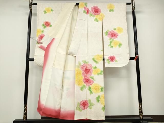 平和屋着物●豪華振袖　総絞り　舞花文　正絹　逸品　CABD7342ut