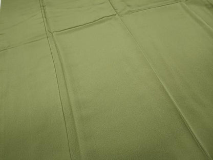 平和屋着物●上質な色無地　抹茶色　正絹　逸品　CABD7346ut