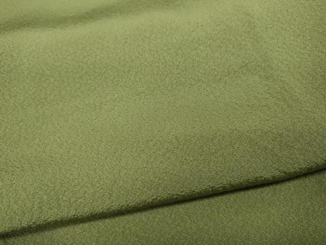 平和屋着物●上質な色無地　抹茶色　正絹　逸品　CABD7346ut