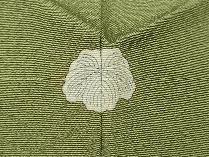 平和屋着物●上質な色無地　抹茶色　正絹　逸品　CABD7346ut