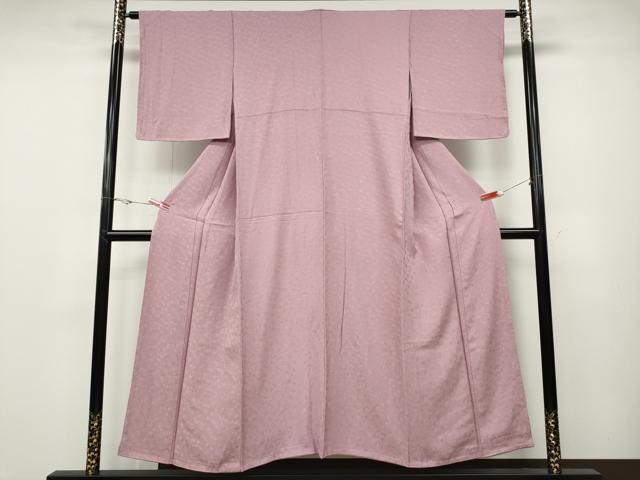 平和屋着物●上質な色無地　草花地紋　鴇色　正絹　逸品　未使用　CABD7349ut