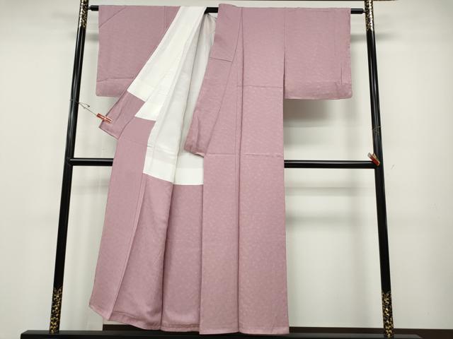 平和屋着物●上質な色無地　草花地紋　鴇色　正絹　逸品　未使用　CABD7349ut