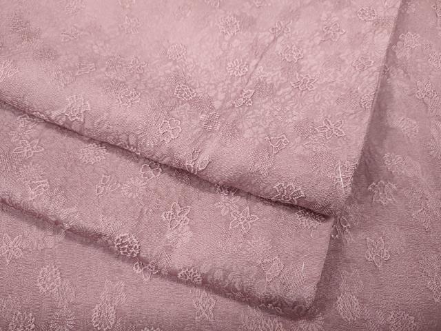 平和屋着物●上質な色無地　草花地紋　鴇色　正絹　逸品　未使用　CABD7349ut