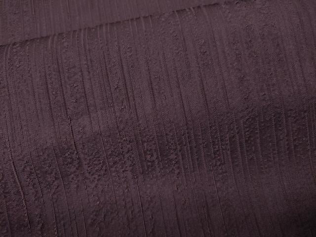 平和屋着物●上質な色無地　縞地紋　滅紫色　正絹　逸品　CABD7350ut