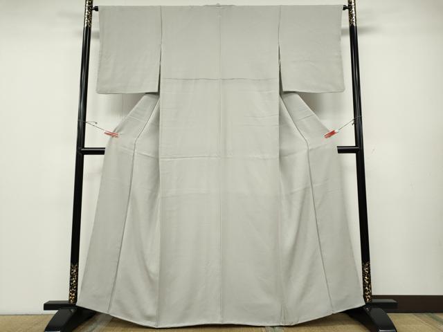 平和屋着物●上質な色無地　霞地紋　素色　正絹　逸品　CABD7351ut