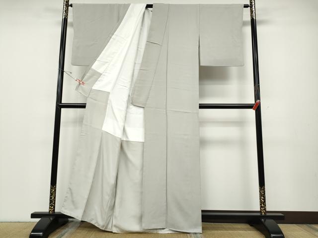 平和屋着物●上質な色無地　霞地紋　素色　正絹　逸品　CABD7351ut