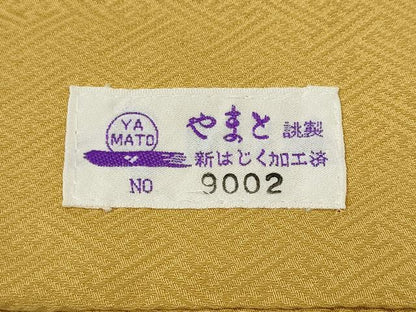 平和屋着物●上質な色無地　草花地紋　玉蜀黍色　やまと誂製　正絹　逸品　CABD7352ut