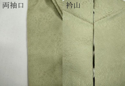 平和屋着物●本草木染作家　瑞寶　色無地　草花地紋　蒸栗色　正絹　逸品　CABD7354ut