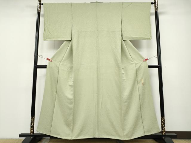 平和屋着物●本草木染作家　瑞寶　色無地　草花地紋　蒸栗色　正絹　逸品　CABD7354ut