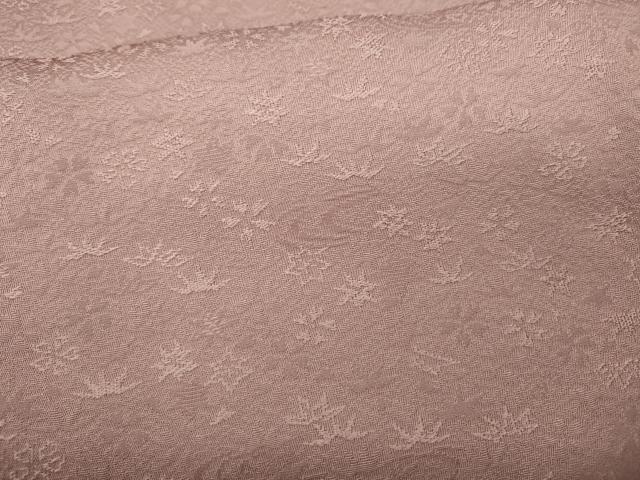 平和屋着物●上質な色無地　流水草花地紋　薄柿色　正絹　逸品　CABD7355ut