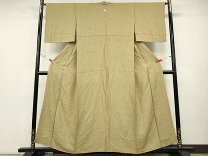 平和屋着物●上質な色無地　辻が花地紋　木蘭色　正絹　逸品　CABD7358ut