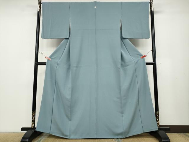平和屋着物●上質な色無地　霞地紋　秘色色　正絹　逸品　CABD7364ut