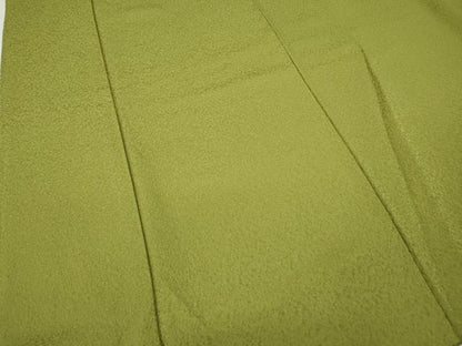 平和屋着物●本草木染作家　瑞寶　色無地　霞地紋　青丹色　正絹　逸品　CABD7367ut
