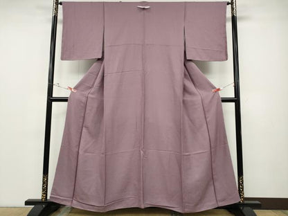 平和屋着物●上質な色無地　草木地紋　浅紫色　正絹　逸品　未使用　CABD7368ut