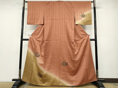 平和屋着物●訪問着　竹屋町刺繍　飛鶴草花文　暈し染め　金彩　正絹　逸品　CABD7373ut