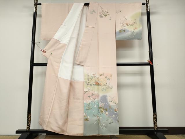 平和屋着物●訪問着　作家物　草花文　暈し染め　金彩　正絹　逸品　CABD7374ut