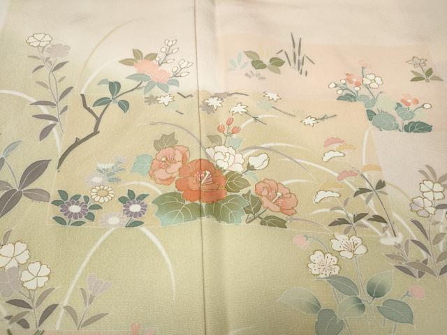 平和屋着物●訪問着　作家物　草花文　暈し染め　金彩　正絹　逸品　CABD7374ut
