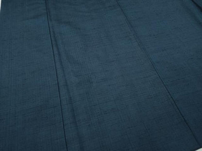 平和屋着物●男性　紬　アンサンブル　格子柄　留紺色　正絹　逸品　CABD7376ut