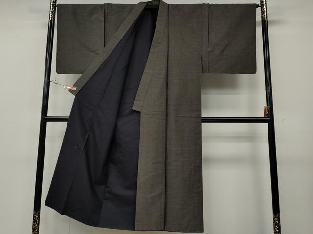 平和屋着物●男性　本場大島紬　アンサンブル　長襦袢セット　80亀甲　総詰め　正絹　逸品　CABD7380ut
