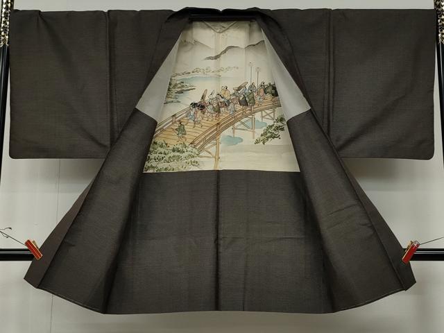 平和屋着物●男性　本場大島紬　アンサンブル　長襦袢セット　80亀甲　総詰め　正絹　逸品　CABD7380ut
