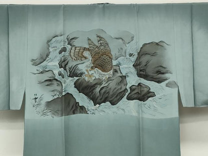 平和屋着物●男性　本場大島紬　アンサンブル　長襦袢セット　80亀甲　総詰め　正絹　逸品　CABD7380ut