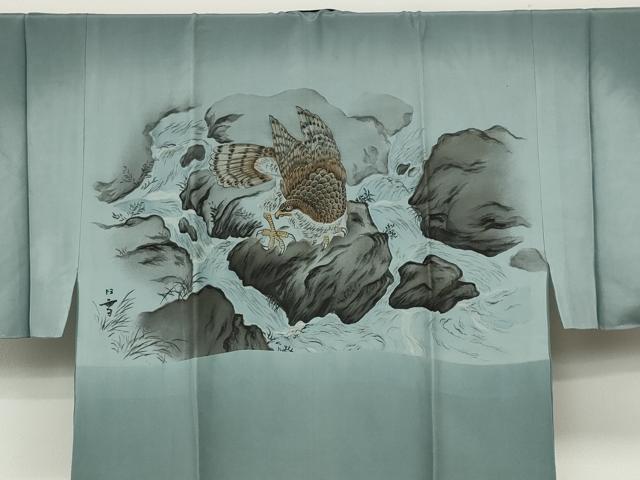 平和屋着物●男性　本場大島紬　アンサンブル　長襦袢セット　80亀甲　総詰め　正絹　逸品　CABD7380ut