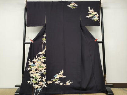平和屋着物●創業460年・千總　訪問着　駒刺繍　松竹梅　金彩　ロング丈　正絹　逸品　CABD7382ut