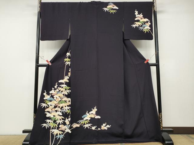 平和屋着物●創業460年・千總　訪問着　駒刺繍　松竹梅　金彩　ロング丈　正絹　逸品　CABD7382ut