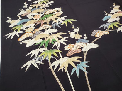平和屋着物●創業460年・千總　訪問着　駒刺繍　松竹梅　金彩　ロング丈　正絹　逸品　CABD7382ut