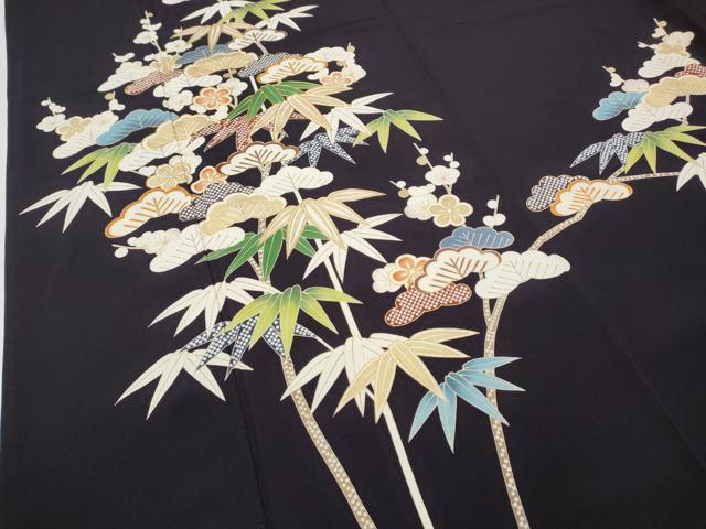 平和屋着物●創業460年・千總　訪問着　駒刺繍　松竹梅　金彩　ロング丈　正絹　逸品　CABD7382ut