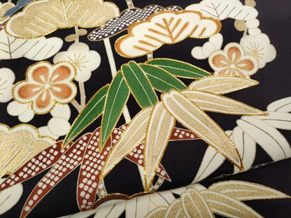 平和屋着物●創業460年・千總　訪問着　駒刺繍　松竹梅　金彩　ロング丈　正絹　逸品　CABD7382ut