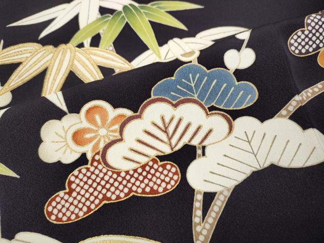 平和屋着物●創業460年・千總　訪問着　駒刺繍　松竹梅　金彩　ロング丈　正絹　逸品　CABD7382ut