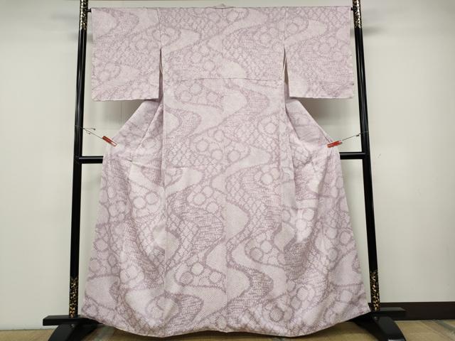 平和屋着物●上質な小紋　絞り　流水吉祥文　正絹　逸品　CABD7383ut