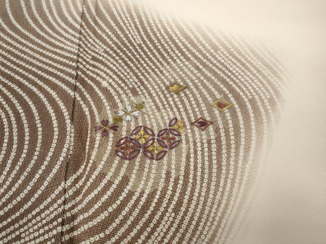 平和屋着物●訪問着　刺繍　七宝吉祥花文　暈し染め　正絹　逸品　CABD7384ut