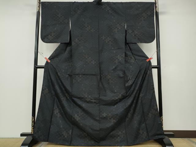 平和屋着物●本場大島紬　七宝花文　正絹　逸品　CABD7392ut