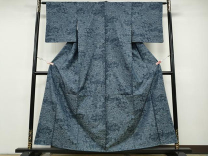 平和屋着物●本場大島紬　風景草花文　正絹　逸品　未使用　CABD7393ut