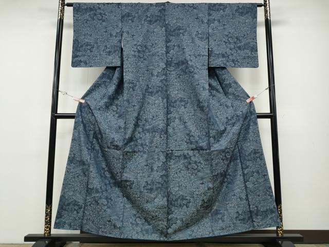 平和屋着物●本場大島紬　風景草花文　正絹　逸品　未使用　CABD7393ut