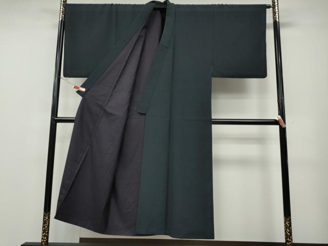 平和屋着物●男性　お召　80亀甲　正絹　逸品　CABD7394ut