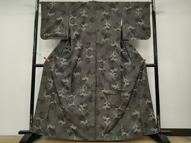平和屋着物●本場大島紬　9マルキ　草花文　総絣　正絹　逸品　CABD7395ut