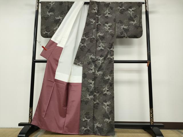 平和屋着物●本場大島紬　9マルキ　草花文　総絣　正絹　逸品　CABD7395ut