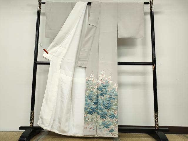 平和屋着物●本加賀友禅作家　池田裕　色留袖　草花文　正絹　逸品　CABD7396ut