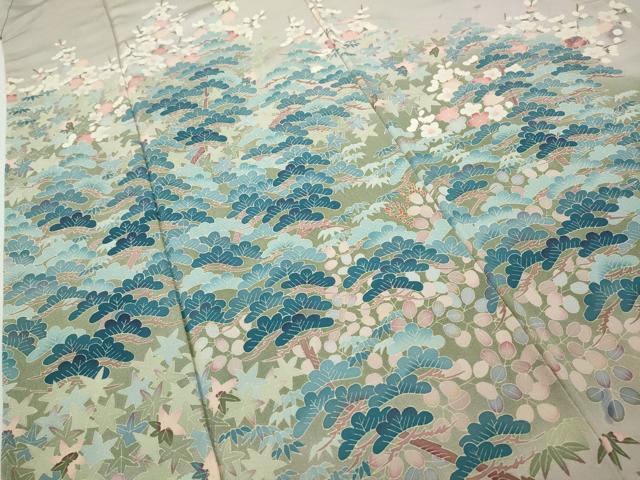 平和屋着物●本加賀友禅作家　池田裕　色留袖　草花文　正絹　逸品　CABD7396ut