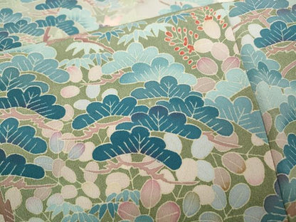 平和屋着物●本加賀友禅作家　池田裕　色留袖　草花文　正絹　逸品　CABD7396ut
