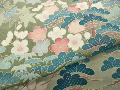 平和屋着物●本加賀友禅作家　池田裕　色留袖　草花文　正絹　逸品　CABD7396ut