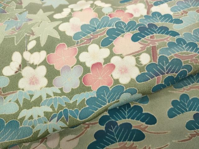 平和屋着物●本加賀友禅作家　池田裕　色留袖　草花文　正絹　逸品　CABD7396ut