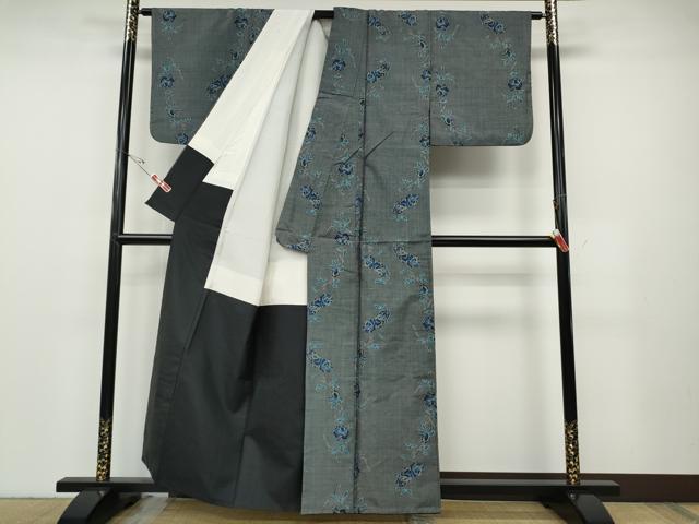 平和屋着物●本場大島紬　7マルキ　薔薇　舞花文　正絹　逸品　CABD7398ut