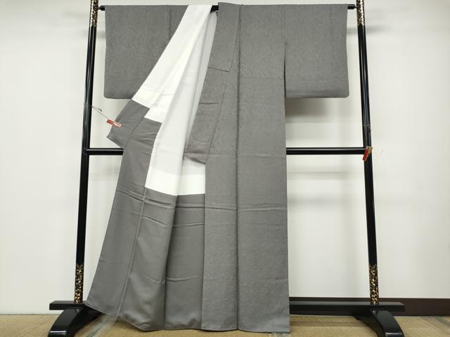 平和屋着物●上質な色無地　草花地紋　薄色　正絹　逸品　CABD7400ut