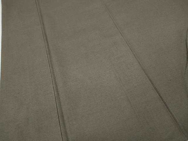 平和屋着物●結城紬　色無地　茶鼠色　高島屋扱い　正絹　逸品　CABD7402ut