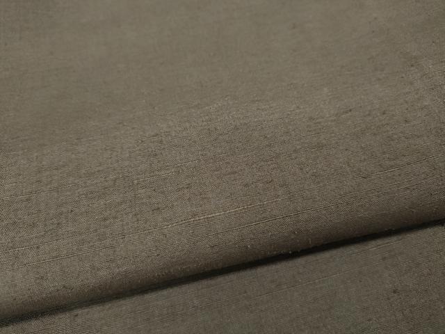 平和屋着物●結城紬　色無地　茶鼠色　高島屋扱い　正絹　逸品　CABD7402ut